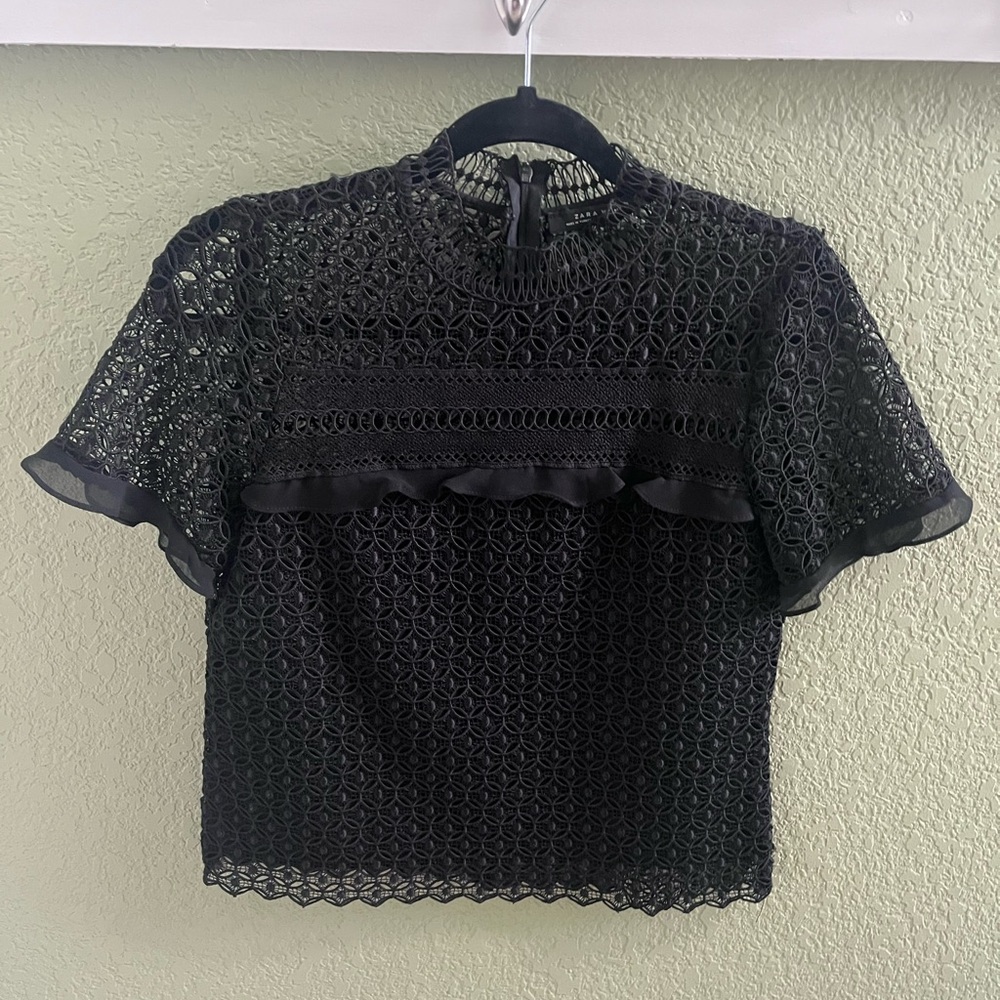 Zara Black Lace Blouse